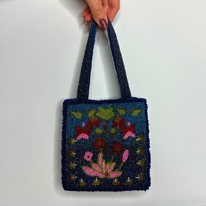 Beautiful Blue Beaded Mini Purse